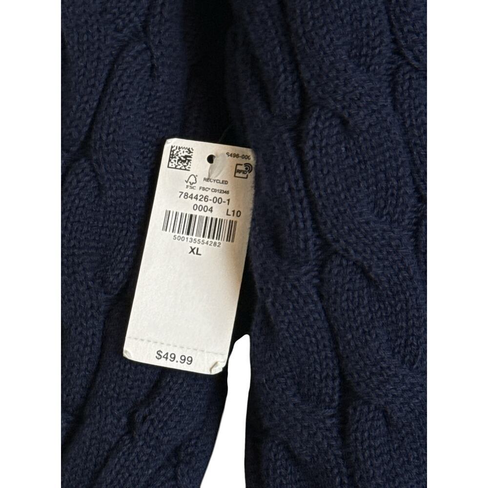 Old Navy XL Cable Knit Cardigan Navy Slouchy V Neck Button Front - Picture 6 of 8
